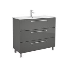 Mueble 101cm Gris Brillo 3 cajones FUSSION CHROME SALGAR