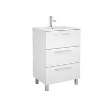 Mueble 61cm Blanco Brillo 3 cajones FUSSION CHROME SALGAR
