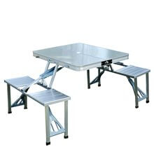 Conjunto de camping de mesa y 4 asientos aluminio Outsunny