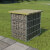 vidaXL Taburete de jardín de acero galvanizado y pino 40x40x45 cm