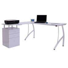 Escritorio para ordenador en forma de L color blanco Homcom