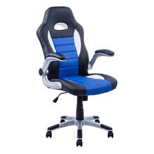 Silla directiva gaming en color azul blanco y negro Homcom