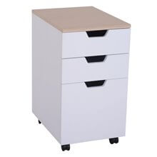 Cajonera para oficina de tres cajones de color blanco Homcom