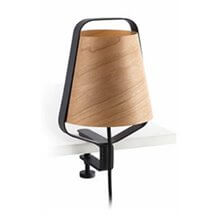 Aplique de pinza STOOD negro y madera Faro