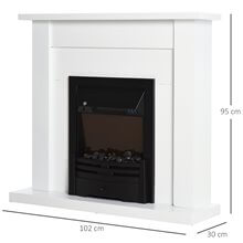 Chimenea eléctrica decorativa blanca y negra con termostato Homcom