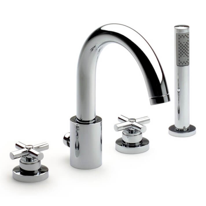 Grifo de bañera-ducha bimando repisa Loft Roca