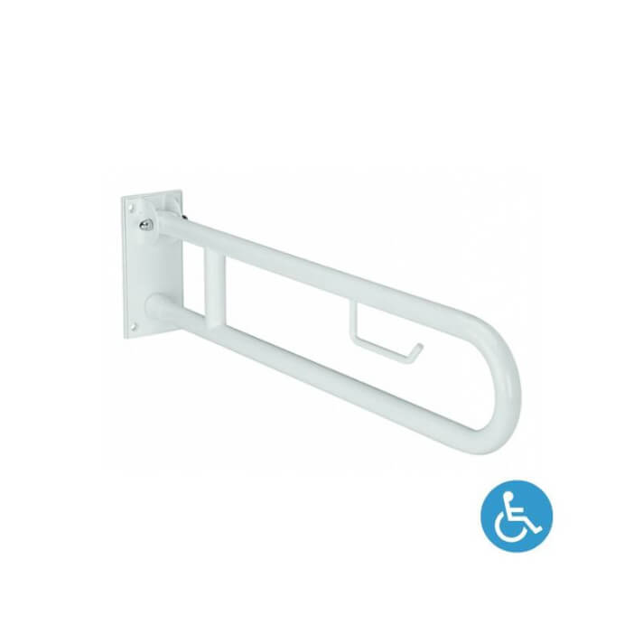 Barra de apoyo basculante con portarrollo WCCARE 75 para inodoro