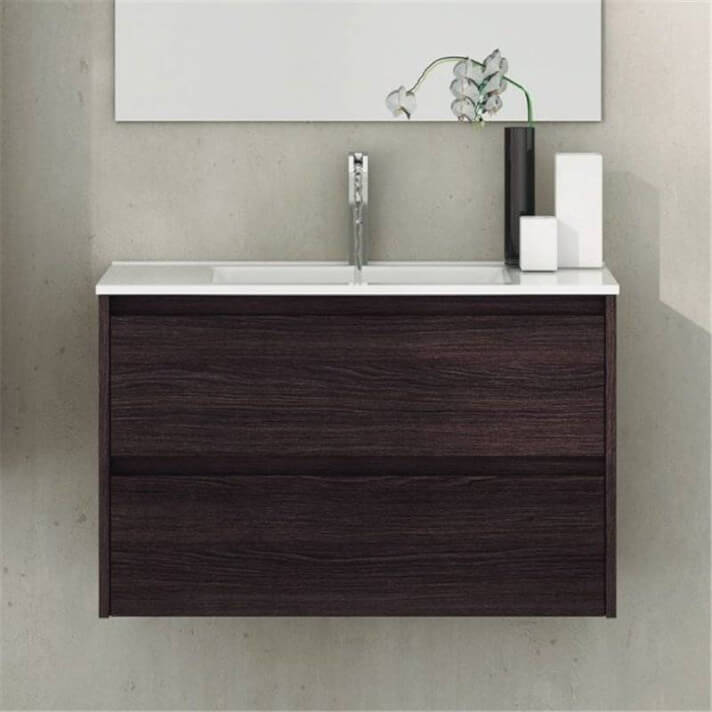 Mueble con lavabo de fondo reducido 50 Roble Sinatra Ibiza TEGLER