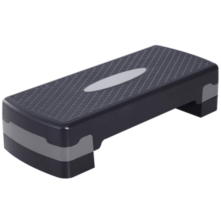 Tabla de step regulable en altura negro y gris Homcom