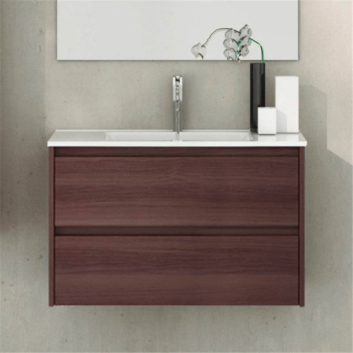 Mueble con lavabo de fondo reducido 50 Fresno Tea Ibiza TEGLER