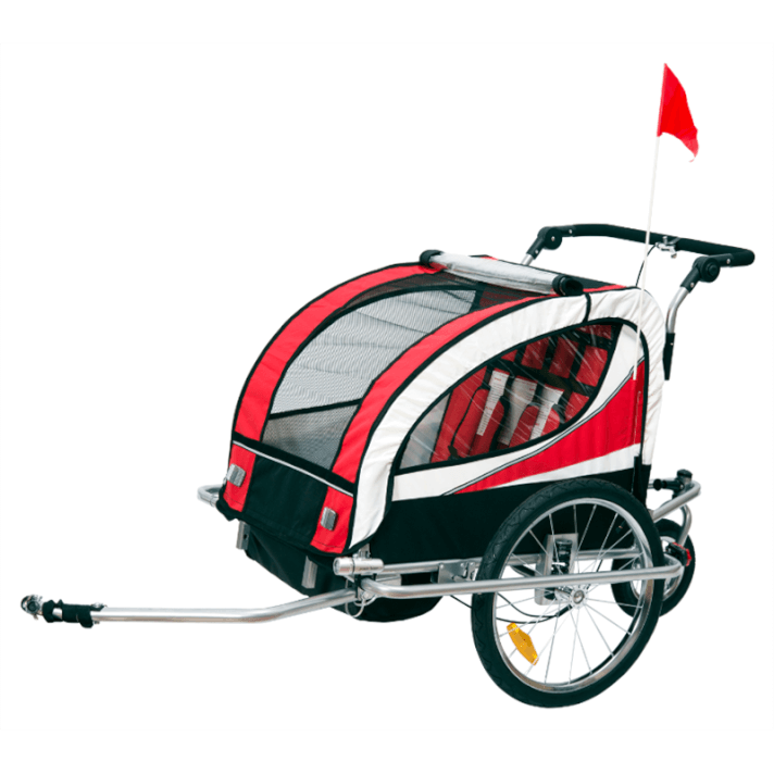 Remolque para ni&ntilde;os de bicicleta de 2 plazas rojo Homcom