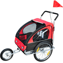 Remolque para niños 2 plazas multiuso rojo Homcom