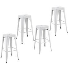 Conjunto de 4 taburetes industriales blancos Homcom