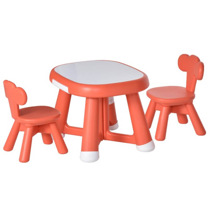 Conjunto de mesa y dos sillas infantiles con pizarra Homcom