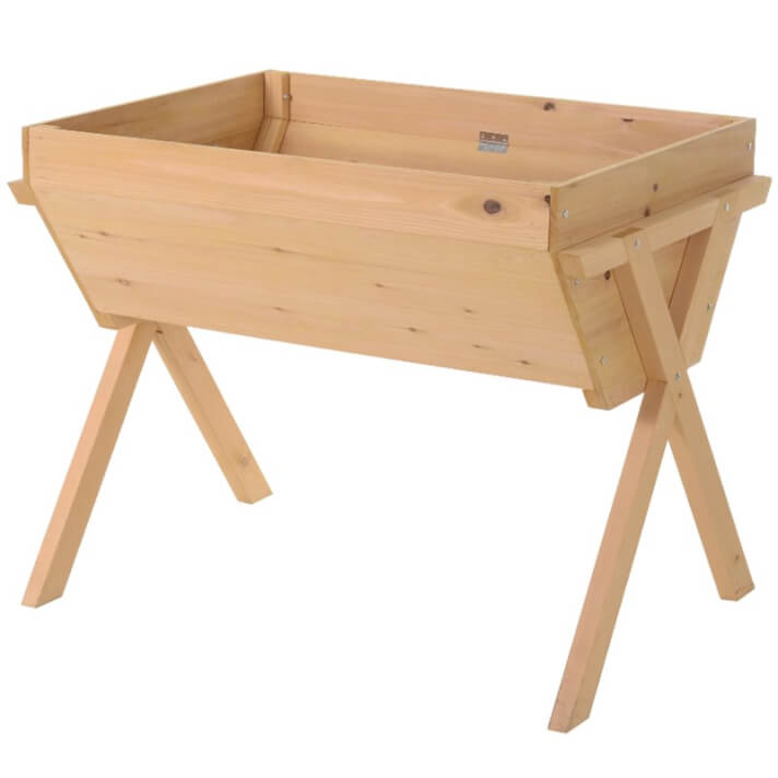 Jardinera mesa de cultivo elevada de madera Outsunny