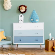 Cajonera de 3 cajones infantil de color azul Homcom
