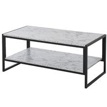 Mesa de centro de imitación mármol con estructura de metal Homcom