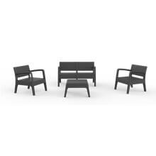 Conjunto de sillones y mesa 4 piezas antracita Miami SHAF