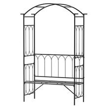 Banco de jardín con arco para plantas Outsunny