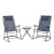 Pack de 2 tumbonas plegables y mesa gris Outsunny