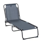 Tumbona plegable de color gris Outsunny