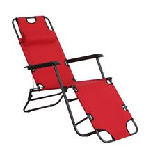 Tumbona reclinable y plegable de color rojo Outsunny