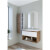 Mueble Life compacto 80 cm un cajón y un estante CON LAVABO nogal y blanco B10