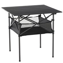 Mesa plegable con almacenaje de color negro Outsunny