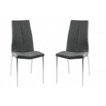 Conjunto de sillas comedor tapizadas 93 cm 2 unidades gris oscuro Iberodepot