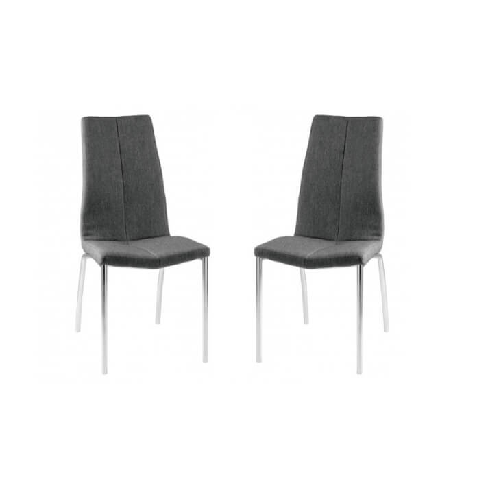 Conjunto de sillas comedor tapizadas 93 cm 2 unidades gris oscuro Iberodepot