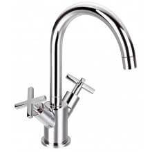 Grifo alto curvado Morea bimando para lavabo
