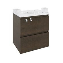 Mueble con lavabo porcelana 60cm Roble chocolate B-Box BATH+