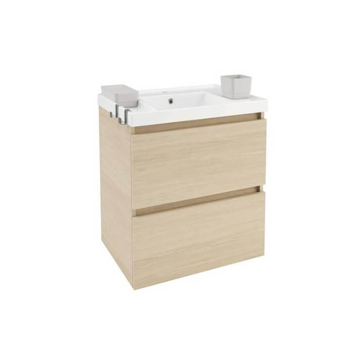 Mueble con lavabo resina 60cm Roble nature B-Box BATH+