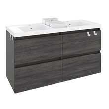 Mueble con lavabo resina 2 senos 120cm Antracita B-Box BATH+