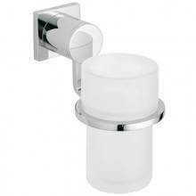 Vaso de cristal satinado y Soporte de pared Grohe Veris