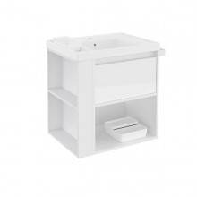 Mueble con lavabo resina 60cm Blanco/Blanco B-Smart BATH+