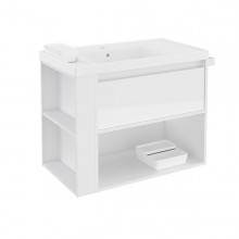 Mueble con lavabo resina 80cm Blanco/Blanco B-Smart BATH+