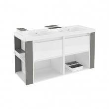 Mueble con lavabos resina 120cm Blanco/Gris B-Smart BATH+