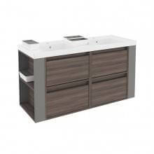Mueble con lavabos resina 120cm Fresno/Gris 4 cajones B-Smart BATH+