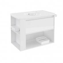 Mueble con lavabo porcelana 80cm Blanco/Blanco B-Smart BATH+