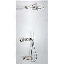 Kit de bañera termostático 3 vías TRES Cascada RC Acero