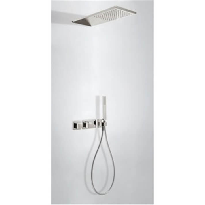 Kit de ducha termost&aacute;tico 2 v&iacute;as Acero TRES SLIM