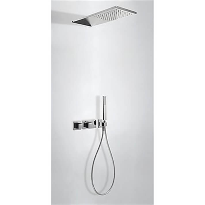 Kit de ducha termost&aacute;tico 2 v&iacute;as Negro TRES SLIM