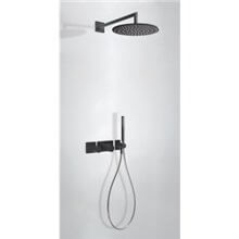 Kit de ducha termostático Negro de 2 vías TRES STUDY