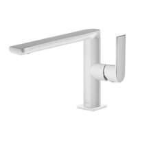 Grifo de lavabo recto Blanco TRES LOFT S