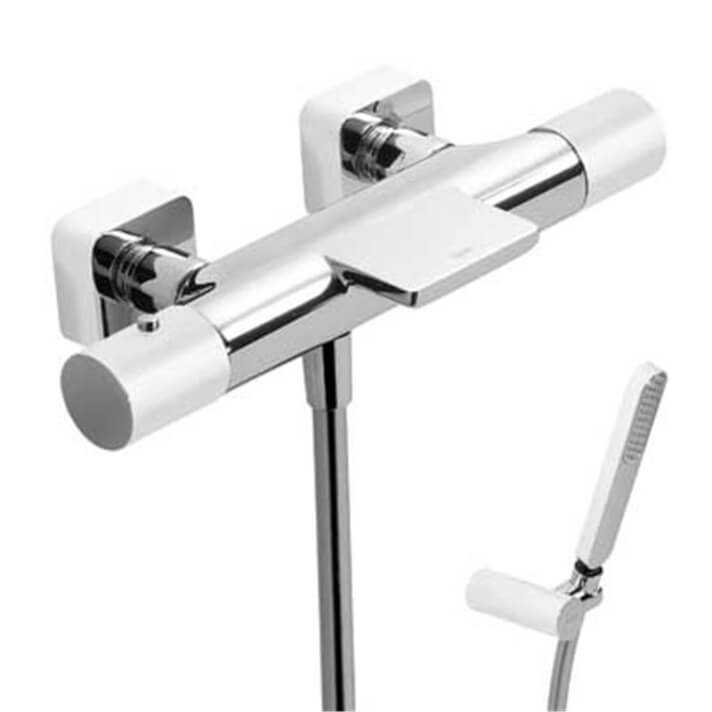 Kit ba&ntilde;era-ducha termost&aacute;tica Cr/Bl TRES LOFT