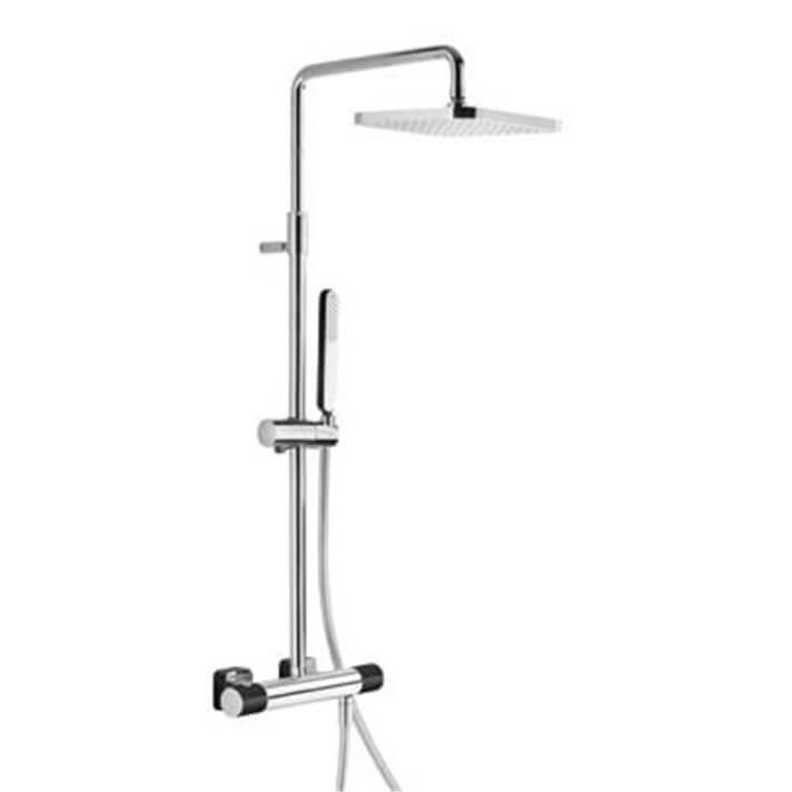 Columna de ducha termost&aacute;tica Cr/Ne TRES LOFT