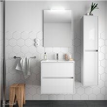 Mueble 60cm Blanco Brillo de 2 cajones SALGAR NOJA