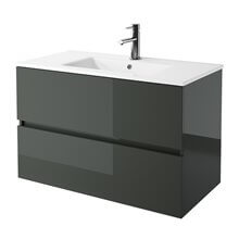 Mueble 61cm Gris Brillo 2 cajones SALGAR FUSSION LINE