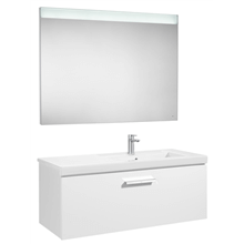 Pack mueble 110cm un cajón blanco brillo Prisma Roca